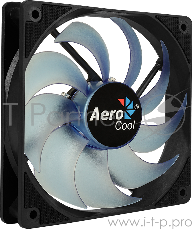 Вентилятор Aerocool Motion 12 Plus Blue , 120x120x25мм, синяя подсветка, 1200 об/мин, Molex 4-pin + 3-pin, 29.8 CFM, 22.1 дБА, съемная крыльчатка, гид