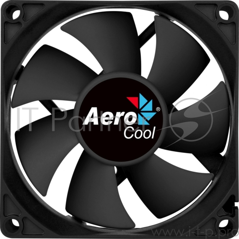 Вентилятор Aerocool Force 8 Black, 80x80x25мм, 1500 об./мин., разъем MOLEX + 3-PIN, 28.3 dBA