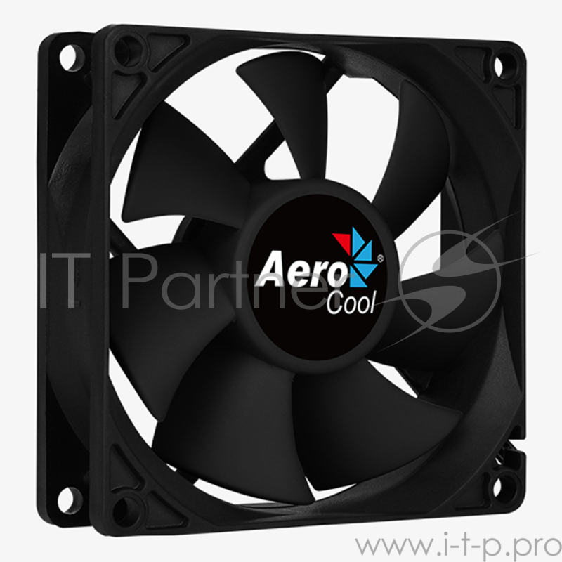 Вентилятор Aerocool Force 8 Black, 80x80x25мм, 1500 об./мин., разъем MOLEX + 3-PIN, 28.3 dBA