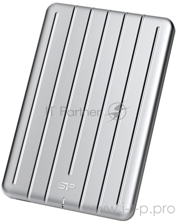 Накопитель External SSD Silicon Power 256Gb Bolt B75 <SP256GBPSDB75SCS> (USB 3.1 Gen1 Type C, 440/430Mbs, противоударный MIL-STD 810G, 124х82х12mm, 75g) Silver