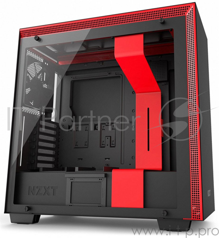 Компьютерный корпус NZXT CA-H400B-BR H400 M-ATX MATTE BLACK/RED