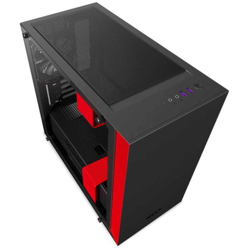 Компьютерный корпус NZXT CA-H400B-BR H400 M-ATX MATTE BLACK/RED