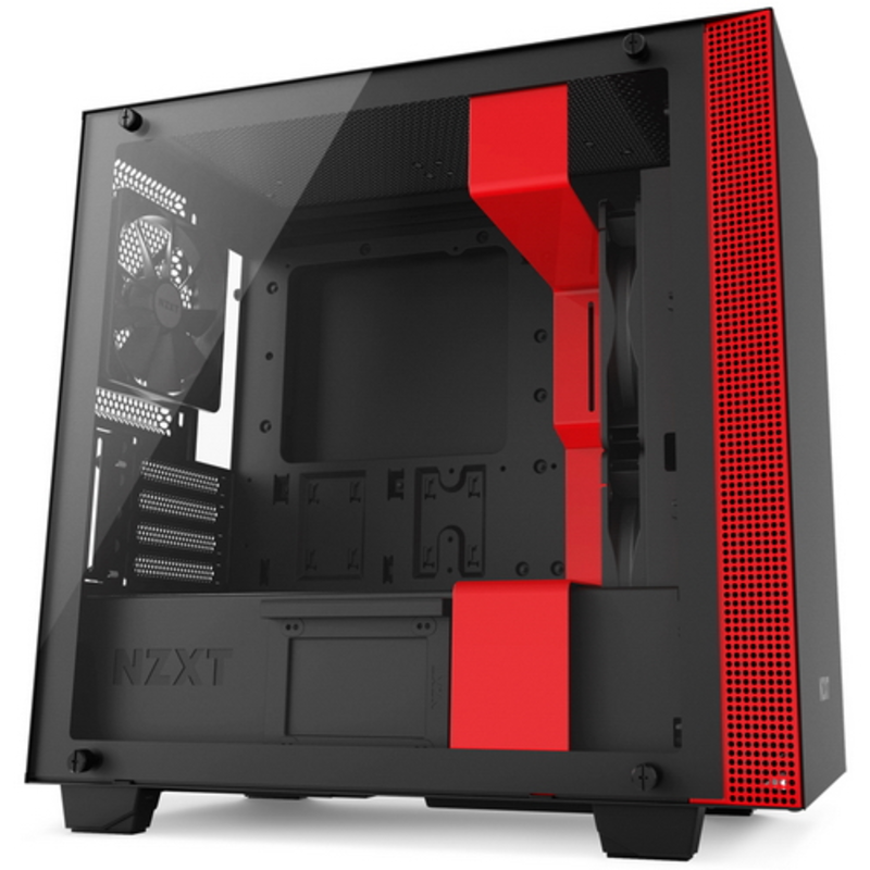 Компьютерный корпус NZXT CA-H400B-BR H400 M-ATX MATTE BLACK/RED