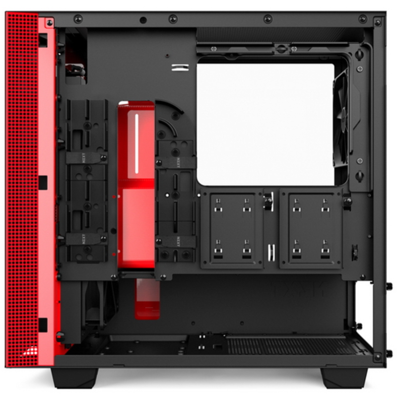 Компьютерный корпус NZXT CA-H400B-BR H400 M-ATX MATTE BLACK/RED