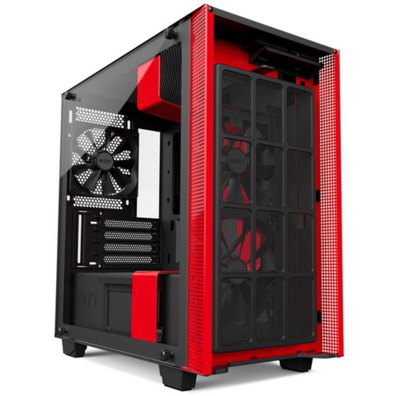 Компьютерный корпус NZXT CA-H400B-BR H400 M-ATX MATTE BLACK/RED