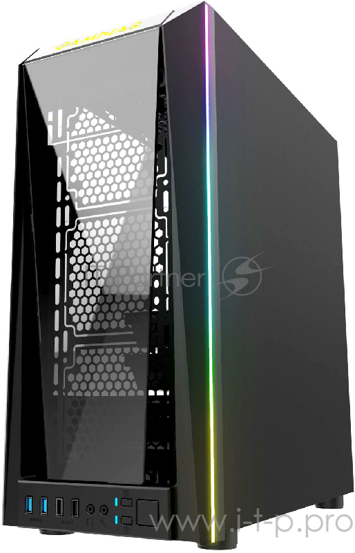 Игровой корпус Gamdias TALOS M1A чёрный (ATX, закаленное стекло, RGB fan 2x120 мм, 2xUSB 3.0, 2xUSB 2.0, HD Audio)