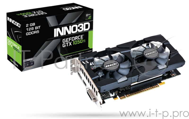 Видеокарта Inno3D Inno3D GeForce GTX 1050 Ti Twin X2 (1290Mhz / 7Gbps) / 4GB GDDR5 / 128-bit / DP+HDMI+DVI / AK0019 / GP107F6590