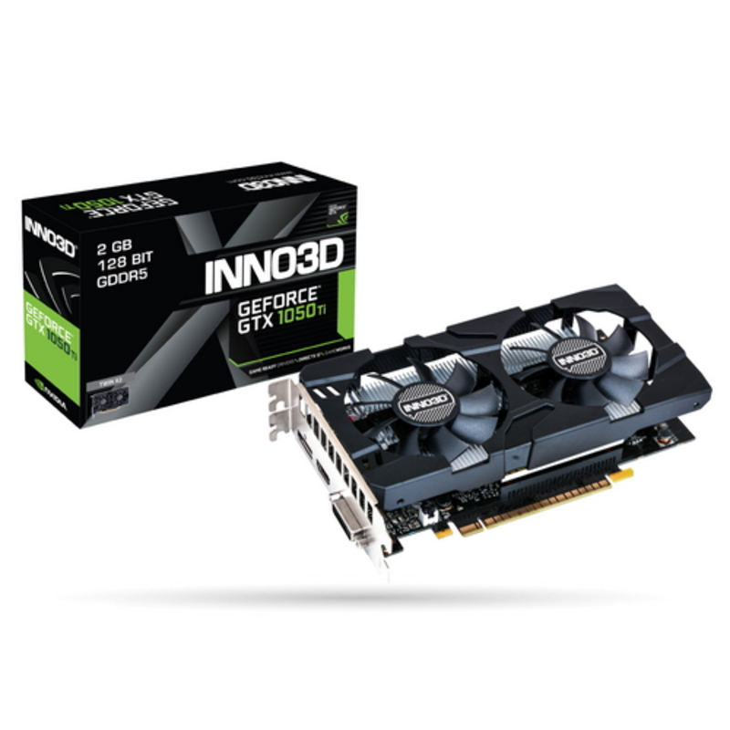 Видеокарта Inno3D Inno3D GeForce GTX 1050 Ti Twin X2 (1290Mhz / 7Gbps) / 4GB GDDR5 / 128-bit / DP+HDMI+DVI / AK0019 / GP107F6590