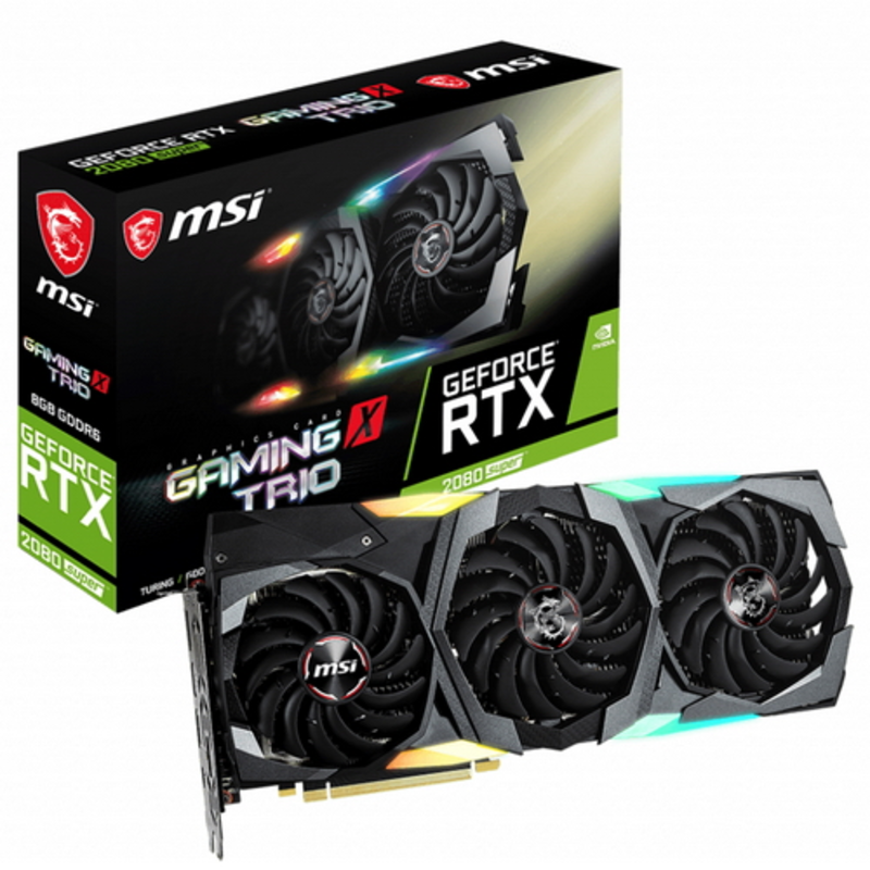 Видеокарта MSI PCI-E RTX 2080 SUPER GAMING X TRIO nVidia GeForce RTX 2080SUPER 8192Mb 256bit GDDR6 1845/14000/HDMIx1/DPx3/HDCP Ret