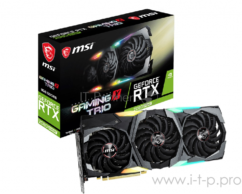 Видеокарта MSI PCI-E RTX 2080 SUPER GAMING X TRIO nVidia GeForce RTX 2080SUPER 8192Mb 256bit GDDR6 1845/14000/HDMIx1/DPx3/HDCP Ret