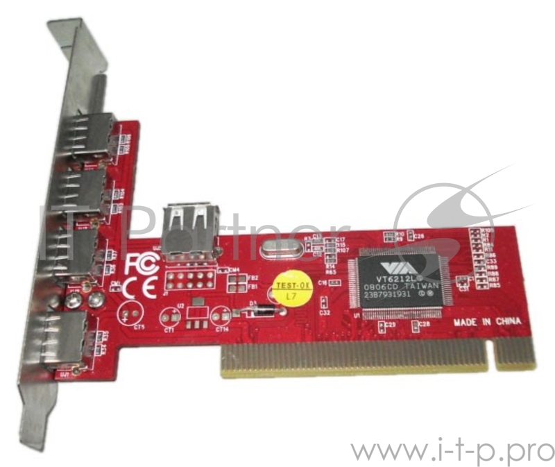 Контроллер PCI VIA6212 (4+1) 5xUSB2.0 Bulk