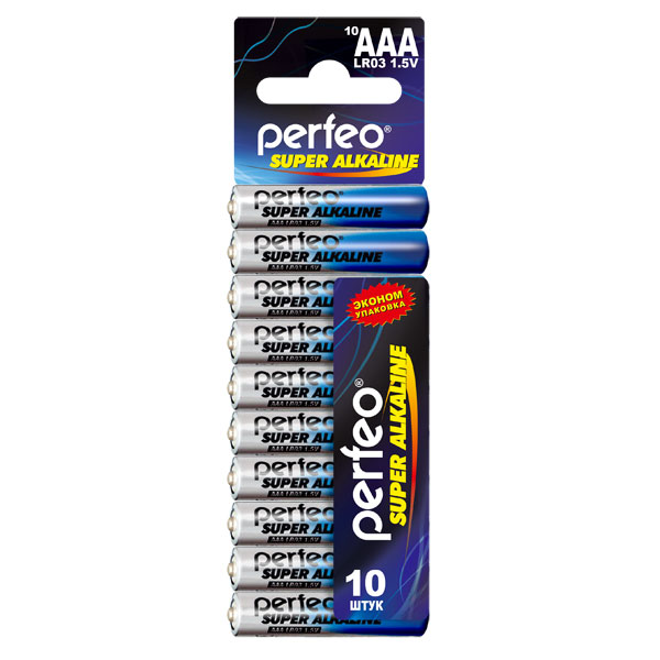 Батарейка Perfeo LR03/10SHRINK CARD Super Alkaline (10 шт. в уп-ке)