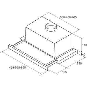 Вытяжка встраиваемая Jet Air Aurora LX/CR/F/50 кремовый управление: кнопочное (1 мотор)