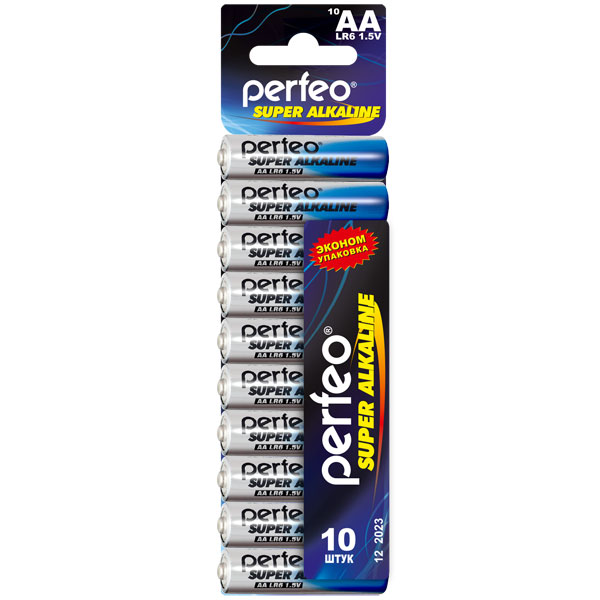 Батарейка Perfeo LR6/10SHRINK CARD Super Alkaline (10 шт. в уп-ке)