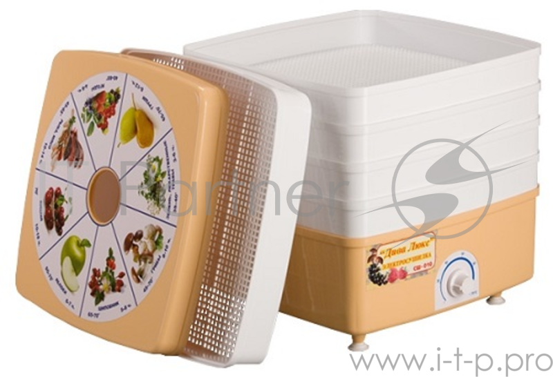 Сушилка для овощей и фруктов Ротор-Дива-Люкс СШ-010, 5 поддонов, цветная упаковка, вент, Барнаул