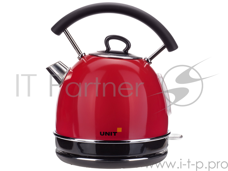 Чайник электрический UNIT UEK-261, сталь, цветная эмаль, цвет - Красный, 1.7л., 2000Вт.