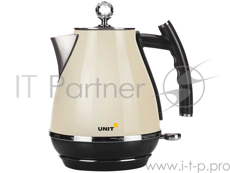 Чайник электрический UNIT UEK-263, сталь, цветная эмаль, цвет - Бежевый, 1.7л., 2000Вт.