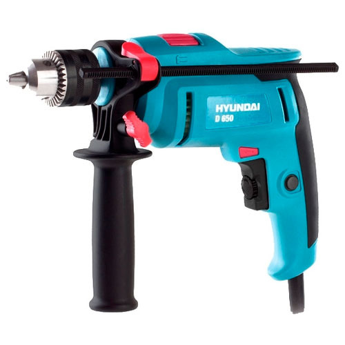 Дрель, Шуруповерт HYUNDAI Дрель ударная D 650 { 650Вт, 0-3000 об/мин, патрон ЗВП, 2 кг + коробка }