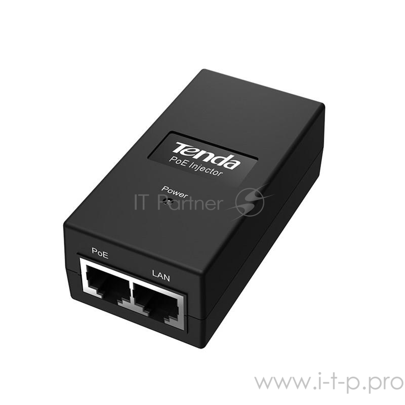Сетевое оборудование TENDA PoE15F Compatible With IEEE 802.3af Compliant PDs, plastic case 2 10/100bps RJ45 PortPower Supply 15W Max( 48V DC )