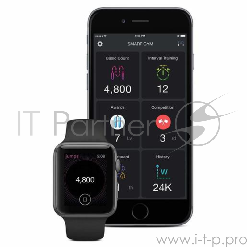 Умная скакалка Smart Rope. Размер S, 243 см. (на рост 152 - 163 см). Цвет красный.