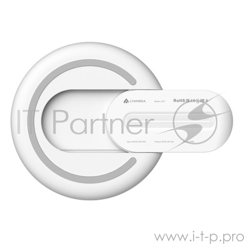 Беспроводное зарядное устройство Lyambda для телефона и часов LNT7A-WT. Цвет белый