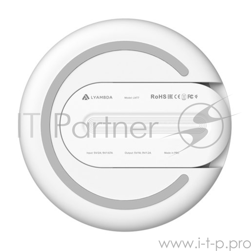 Беспроводное зарядное устройство Lyambda для телефона и часов LNT7A-WT. Цвет белый