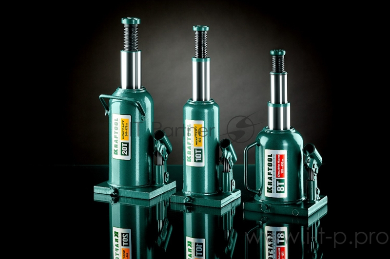 Домкрат KRAFTOOL 43462-12_z01 гидравлический бутылочный kraft-lift сварной 12т 230-458мм