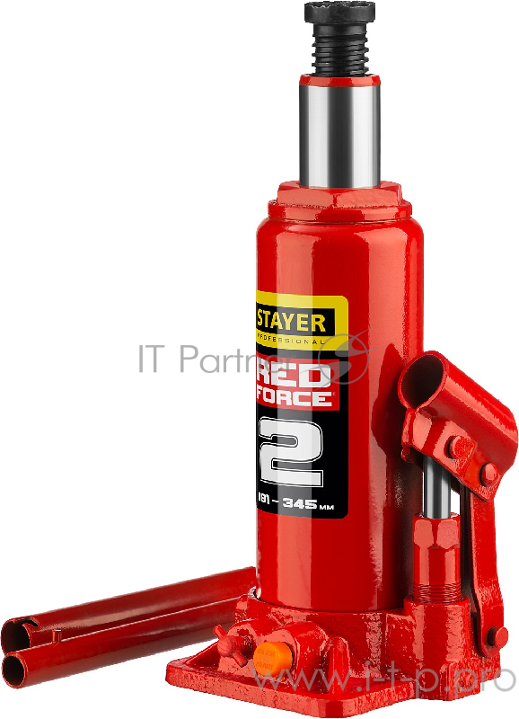 Домкрат STAYER 43160-2_z01 гидравлический бутылочный red force 2т 181-345мм