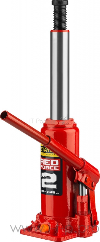 Домкрат STAYER 43160-2-K_z01 гидравлический бутылочный red force 2т 181-345мм в кейсе