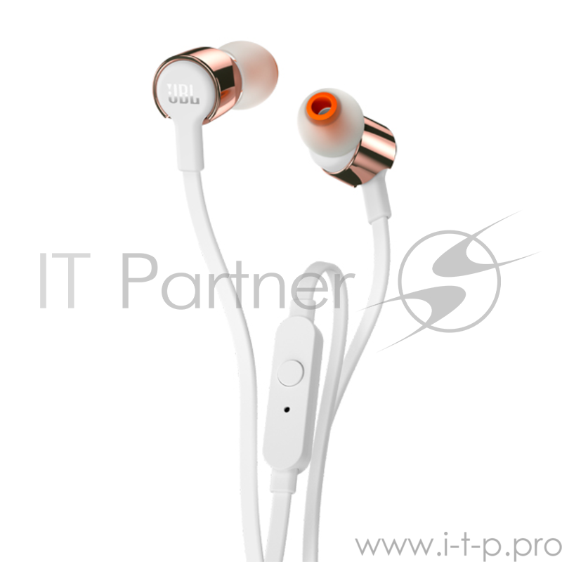 Наушники JBL Гарнитура T210A, 16 Ом, 98 dB, золотой