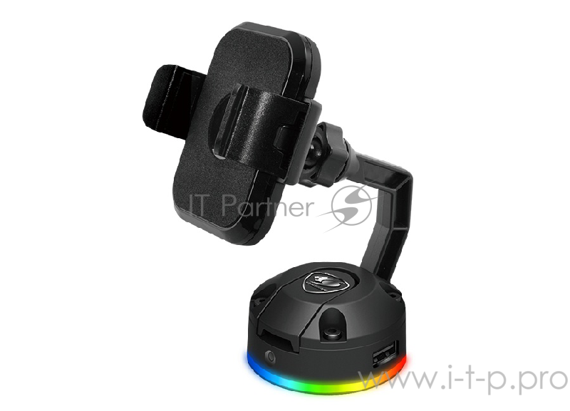 Подставка для смартфона Cougar Bunker M с беспроводной зарядкой (RGB подсветка, 2 x USB, QI)