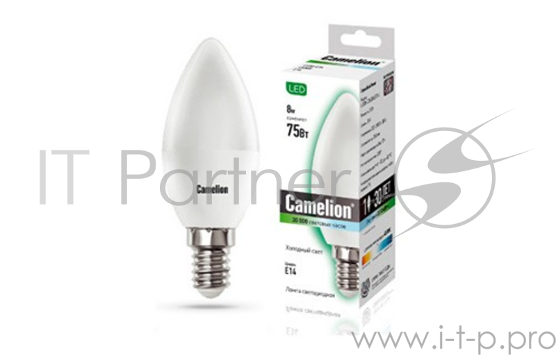Лампа светодиодная CAMELION LED8-C35/845/E14 8Вт 220в