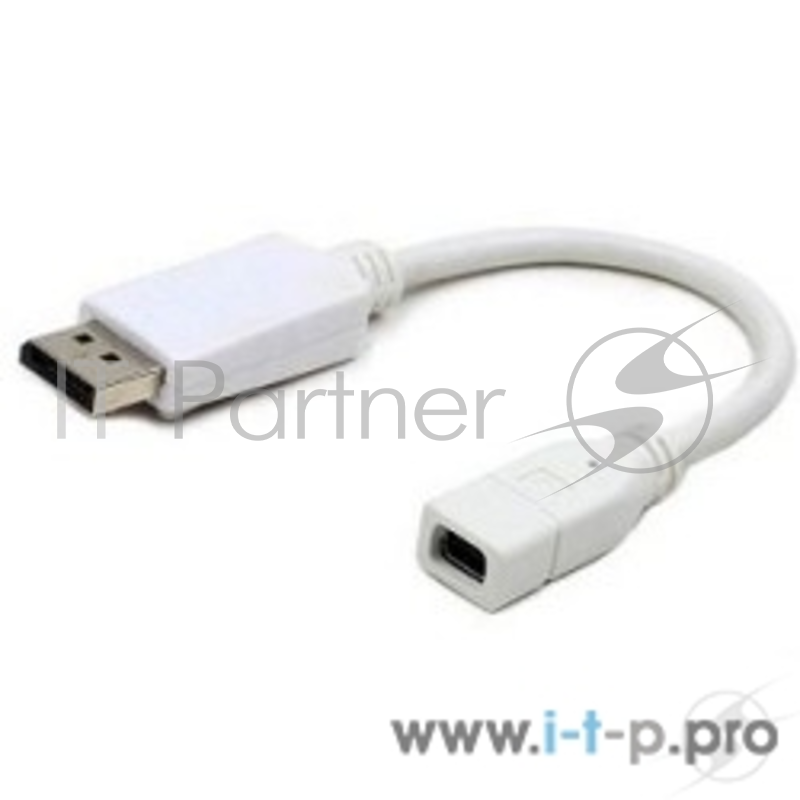Переходник Cablexpert Переходник miniDisplayPort - DisplayPort, 20F/20M, длина 16см, белый (A-mDPF-DPM-001-W)