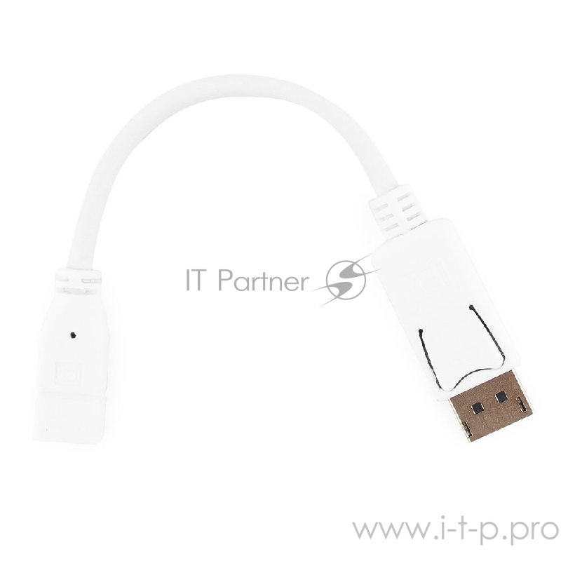Переходник Cablexpert Переходник miniDisplayPort - DisplayPort, 20F/20M, длина 16см, белый (A-mDPF-DPM-001-W)