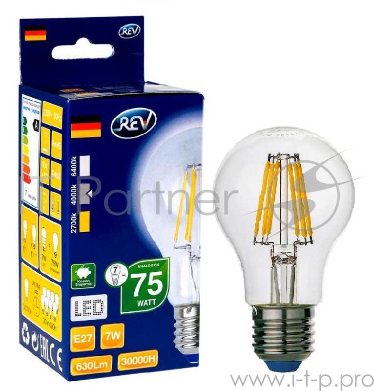Лампа светодиодная REV RITTER 32354 9 6Вт E27 540лм 4000К холодный свет