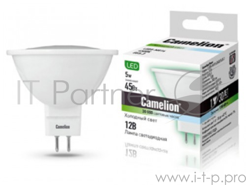 Лампа светодиодная CAMELION LED5-MR16/845/GU5.3 5Вт 12В GU5.3 4500К