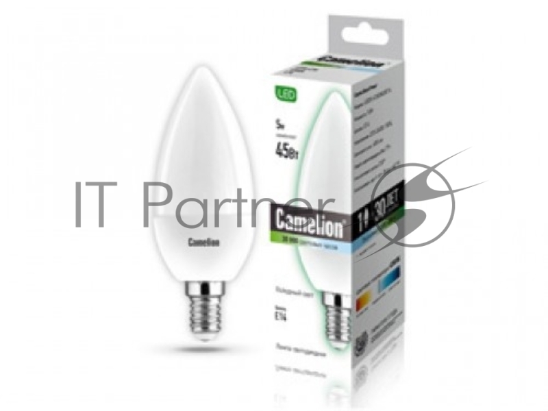 Лампа светодиодная CAMELION LED5-C35/845/E14 5Вт 220В Е14 4500К
