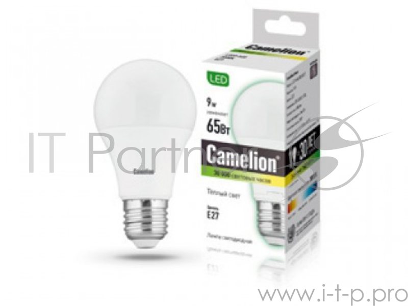 Лампа светодиодная CAMELION LED9-A60/830/E27 9Вт 220В Е27 3000К
