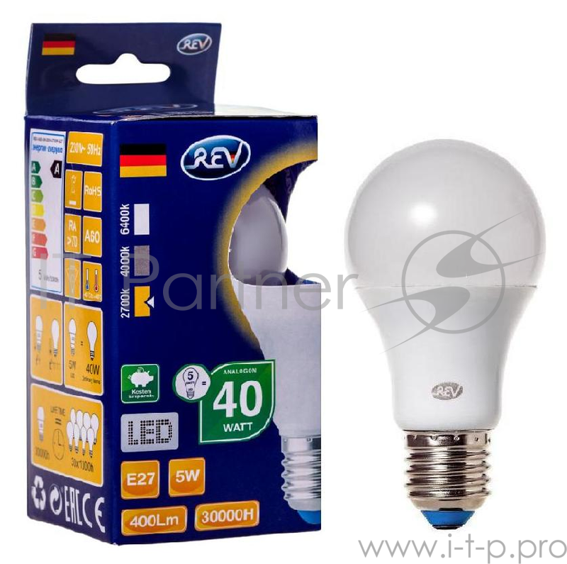 Лампа светодиодная REV RITTER 32344 0 5Вт E27 420лм 2700К теплый свет