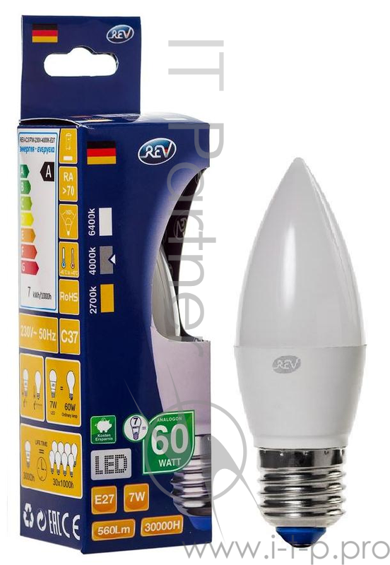 Лампа светодиодная REV RITTER 32348 8 7Вт E27 560лм 4000К холодный свет
