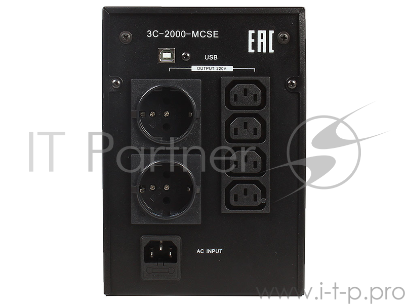 3кот 3Cott ИБП ProPower 3C-2000-MCSE 2000VA/1200W линейно-интерактивный (3-х ступенчатый AVR, выход: 2*Shuko + 4*IEC, USB, ЖК дисплей) {0486775}