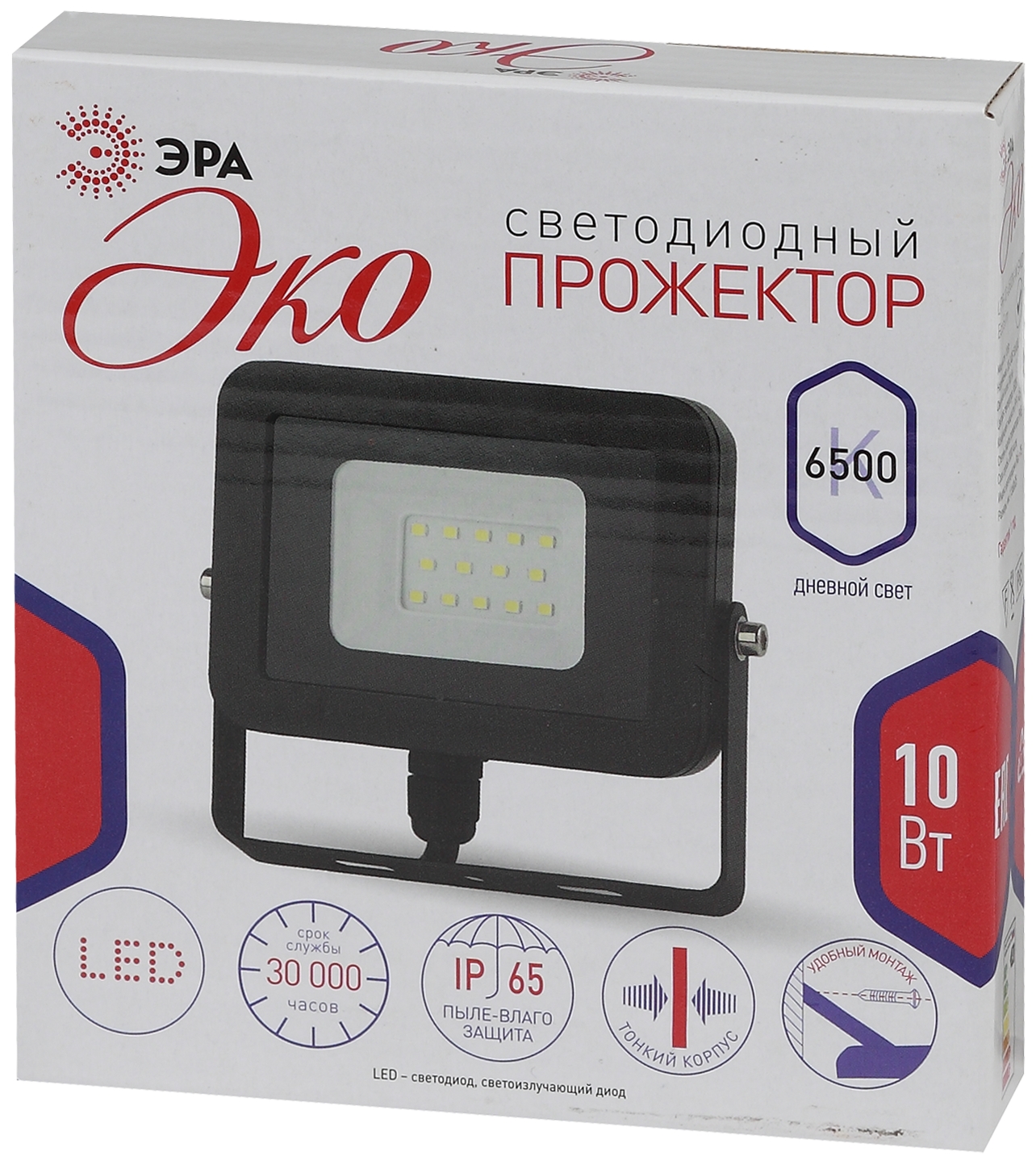 Прожекторы, светильники для уличного освещения ЭРА LPR-10-6500К-М SMD Eco Slim (60/1080)