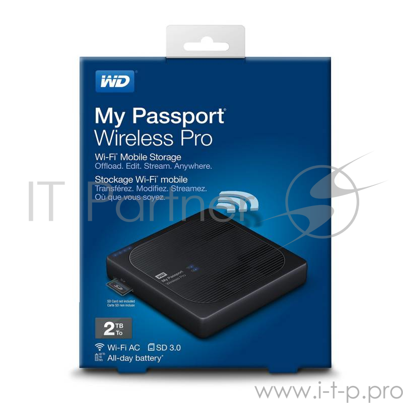 Внешний жесткий диск WD My Passport Wireless Pro WDBP2P0020BBK-RESN 2000GB 2,5 5400RPM USB 3.0/WiFi External