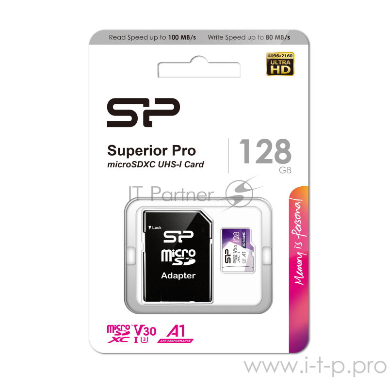 Флеш карта microSDHC Silicon Power Superior Pro A1 Micro Secure Digital XC Class 10 UHS-1 U3 SP128GBSTXDU3V20AB 128Gb