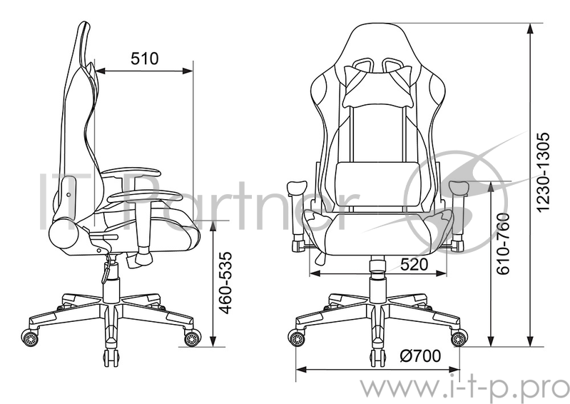 Кресло игровое Бюрократ CH-778N/BL+GREY две подушки черный/серый искусственная кожа