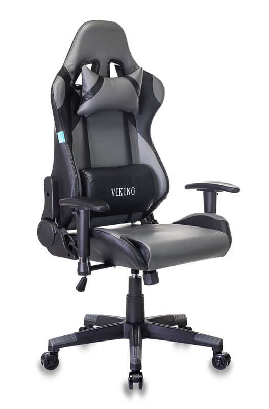 Кресло игровое Бюрократ CH-778N/BL+GREY две подушки черный/серый искусственная кожа