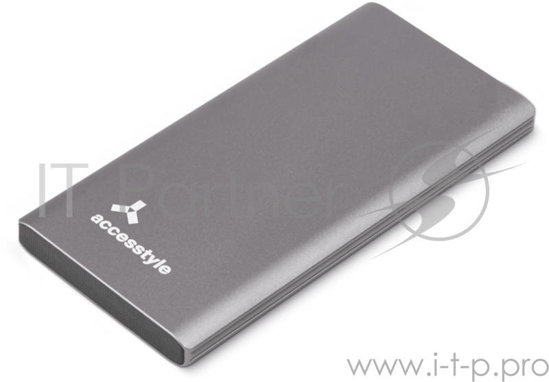 Внешний Аккумулятор Accesstyle Charcoal 10MPQ 10000мАч, 2USB, 2a/3а, темно серый.