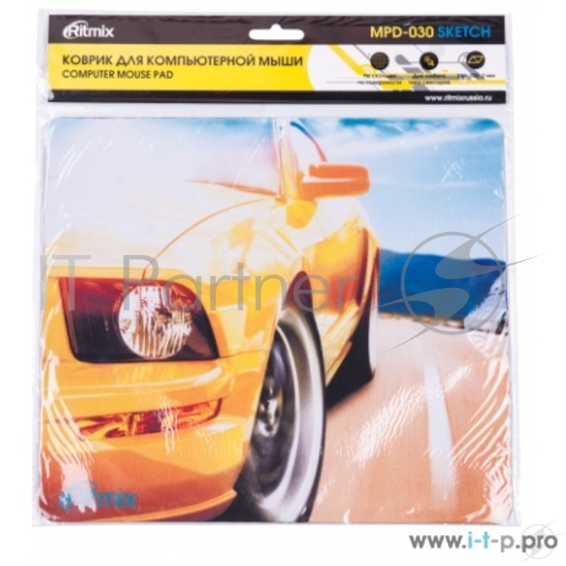 Коврики RITMIX MPD-030 Sketch {250 x 220 x 2mm, рисунок, Ткань (хлопок), резина}