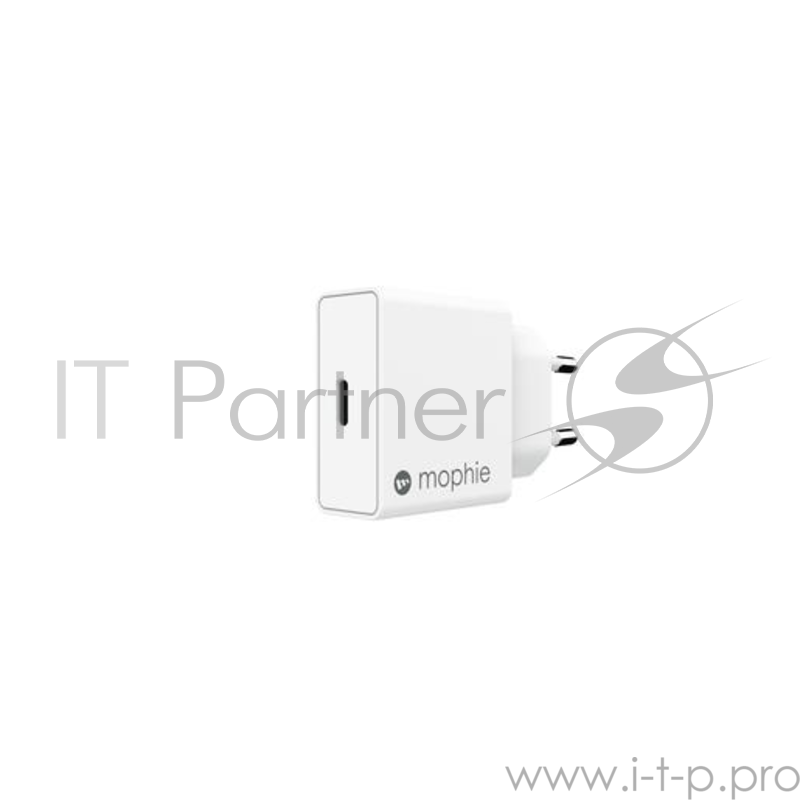 Сетевой адаптер питания Mophie Power Adapter. Порт USB-C PD-18W. Мощность 18 Вт. Цвет белый.