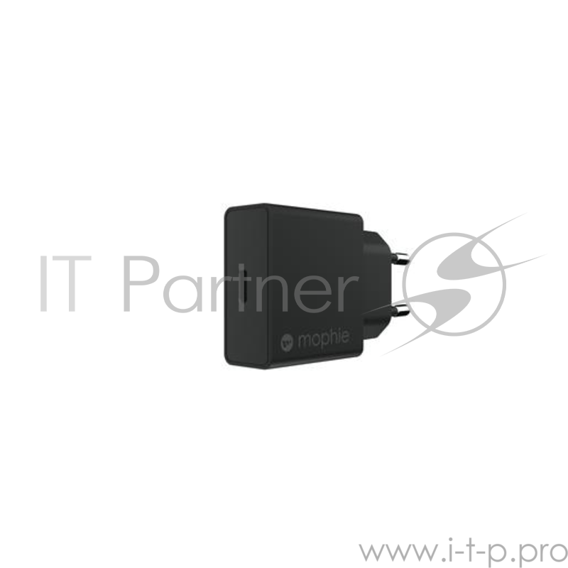 Сетевой адаптер питания Mophie Power Adapter. Порт USB-C PD-18W. Мощность 18 Вт. Цвет черный.